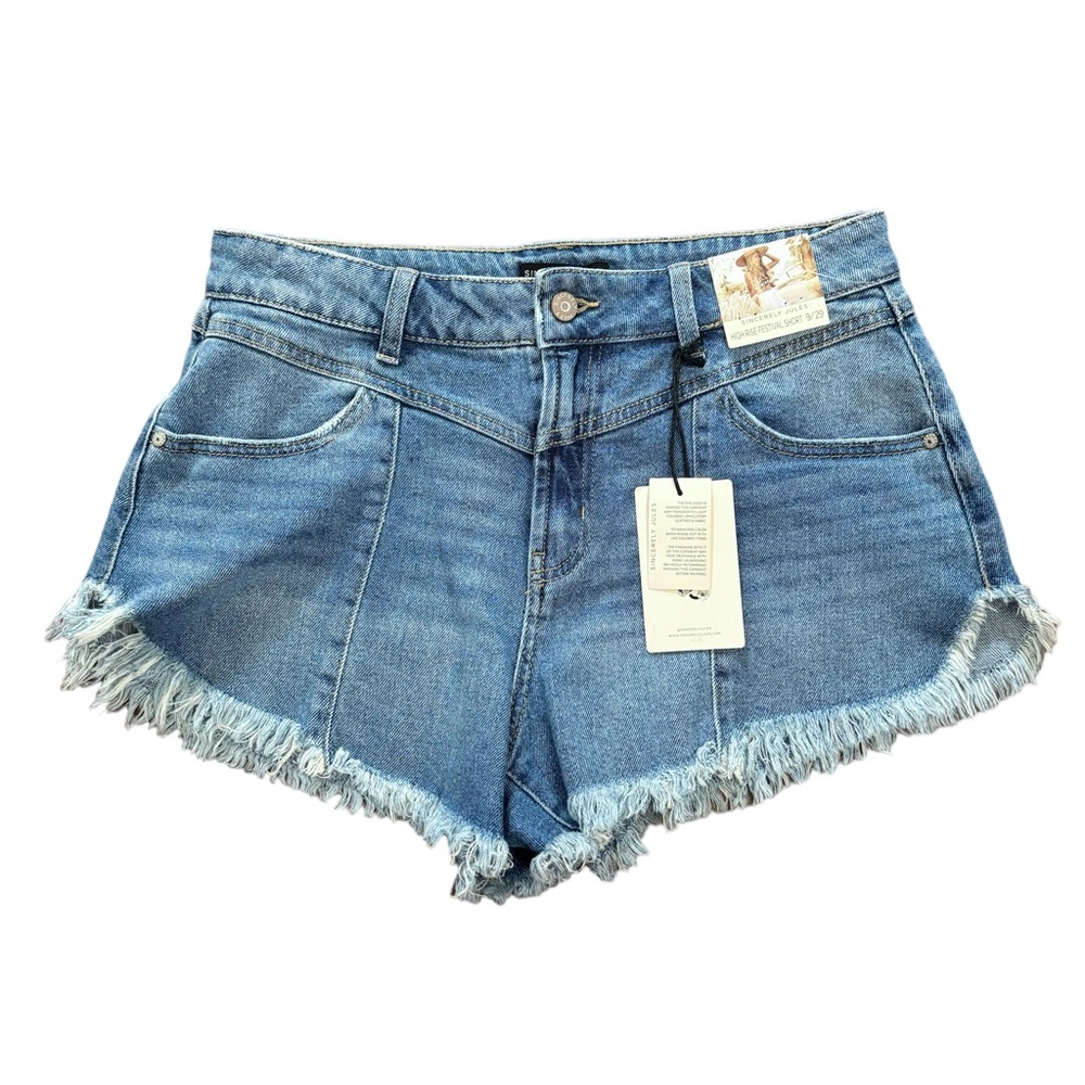 NEW Sincerely Jules High Rise Festival Cheeky Short Denim Shorts 9/29